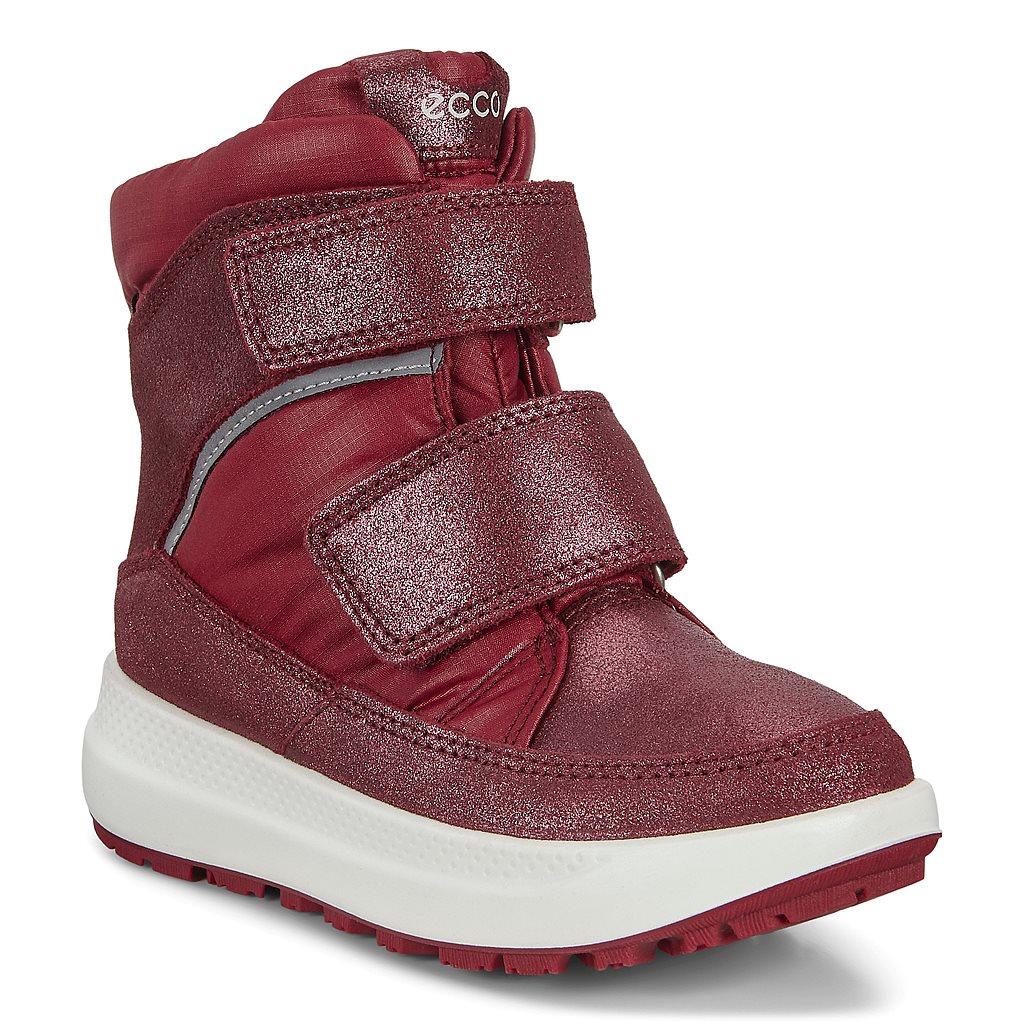 Ecco Solice K Girls Snow Boots Red - India DQF-149372